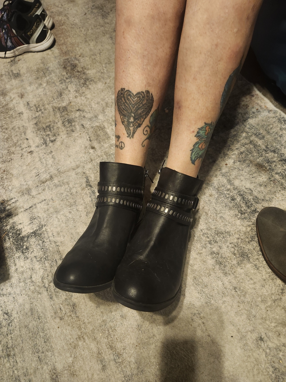 a.n.a Black Ankle Boots with Studded Strap Detail